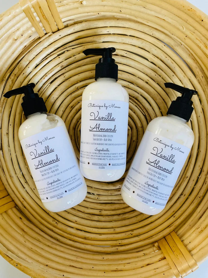 Handmade Vanilla Almond Body Lotion: Shea Butter & Aloe