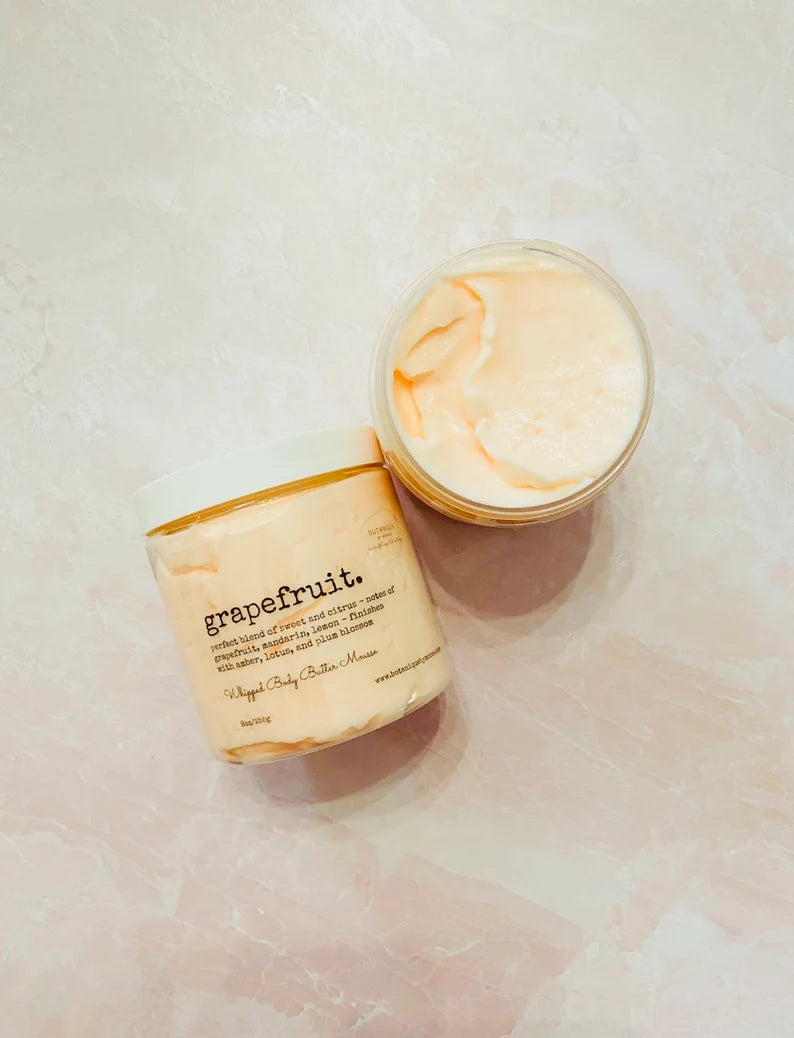 Grapefruit Body Butter Mousse: Handmade Thick Buttercream (8oz)