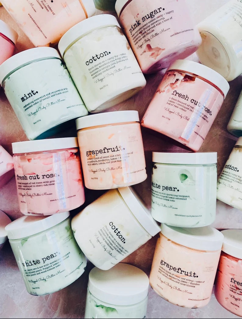 Baby Powder Whipped Body Butter Mousse, thick body cream