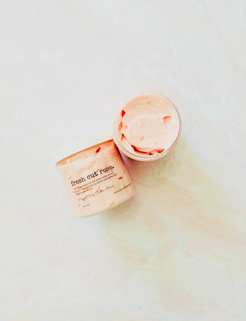Fresh Cut Rose Body Butter: Whipped Shea Butter Mousse (8oz)
