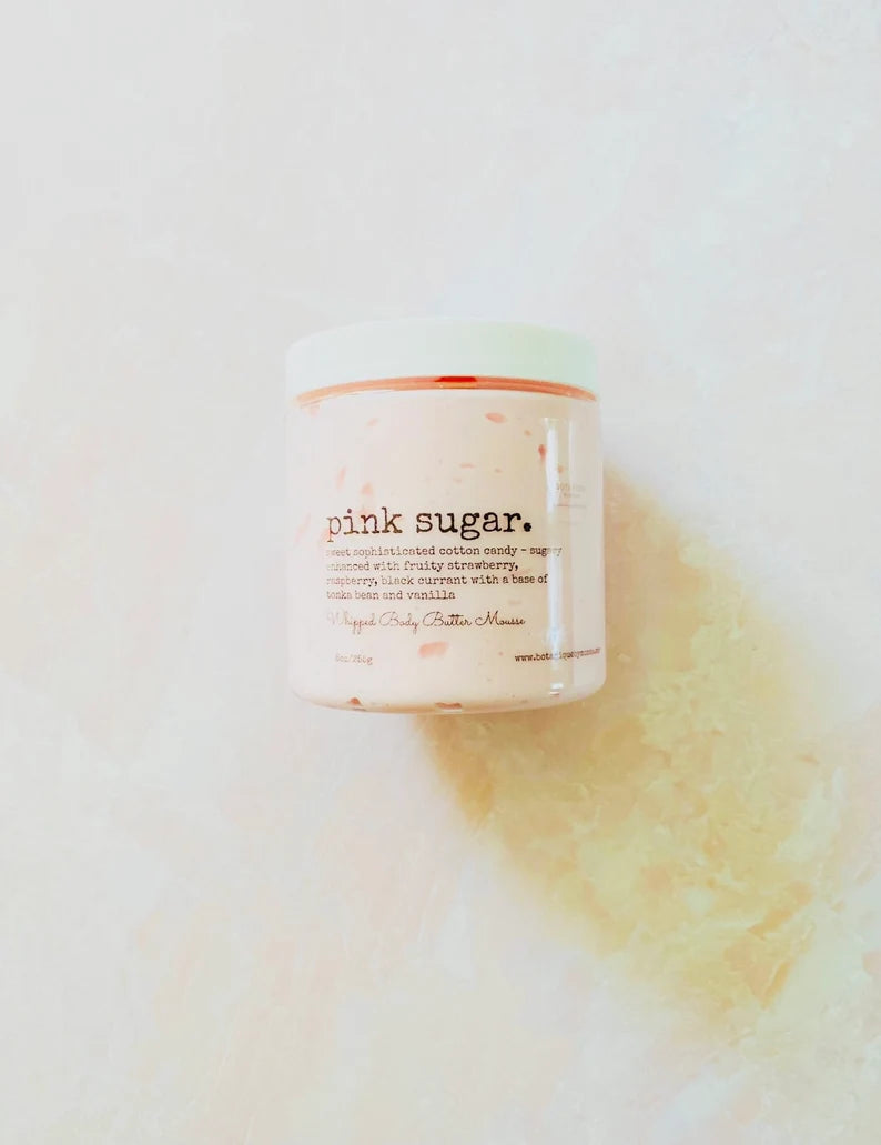 Pink Sugar Whipped Body Butter Mousse: Cotton Candy Scent, 8oz