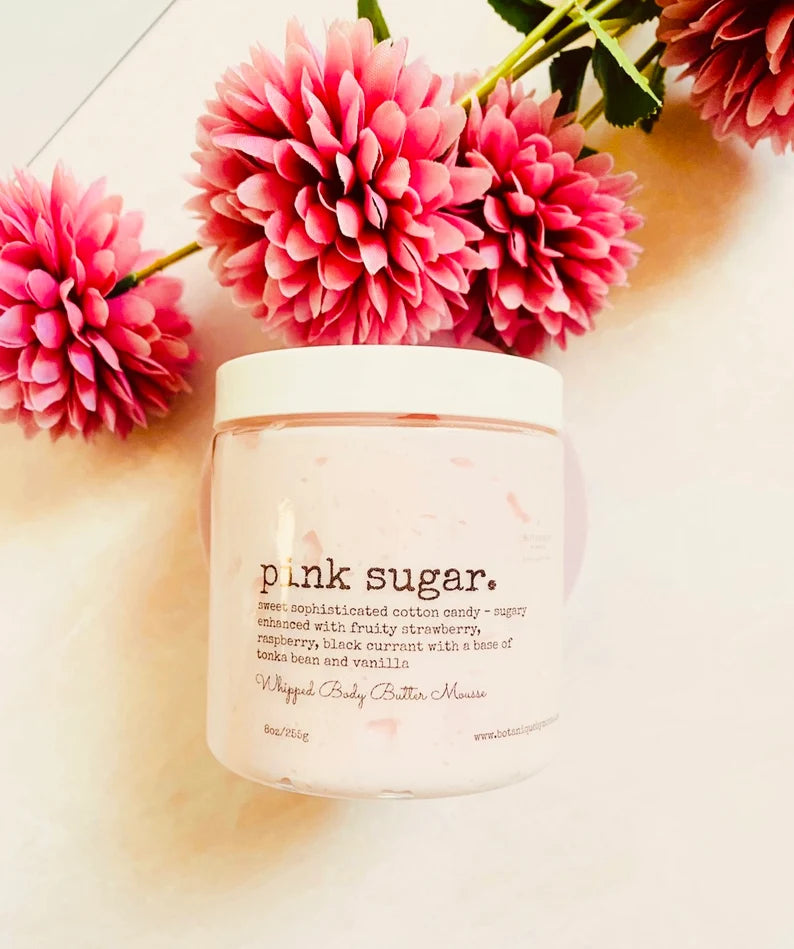 Pink Sugar Whipped Body Butter Mousse: Cotton Candy Scent, 8oz