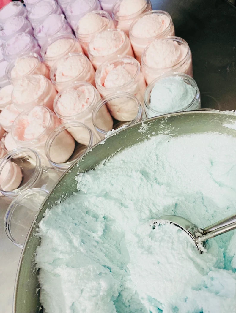 Pink Sugar Foaming Sugar Scrub, body scrubs, soap scrubs, shea butter scrub, exfoliation