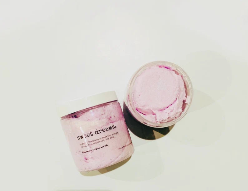Sweet Dreams Foaming Sugar Scrub: Shea Butter Exfoliating Body Scrub