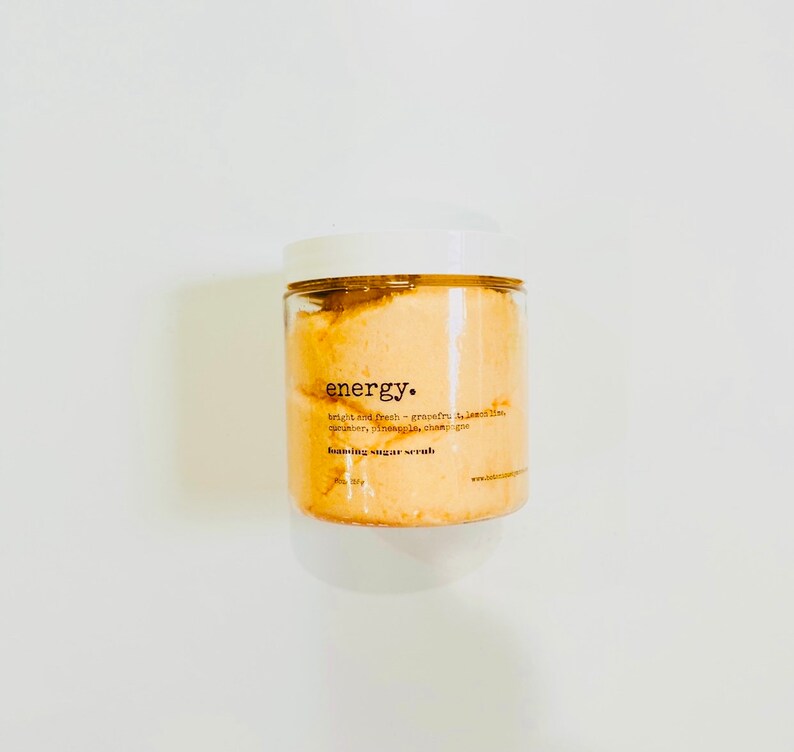 Energy Sugar Scrub, body scrubs, foaming body scrubs