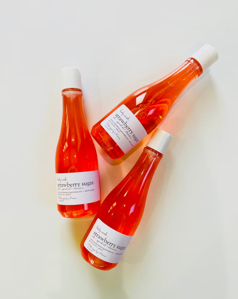 Strawberry Sugar Body Wash: Scented Bubbly Lather, 10 oz