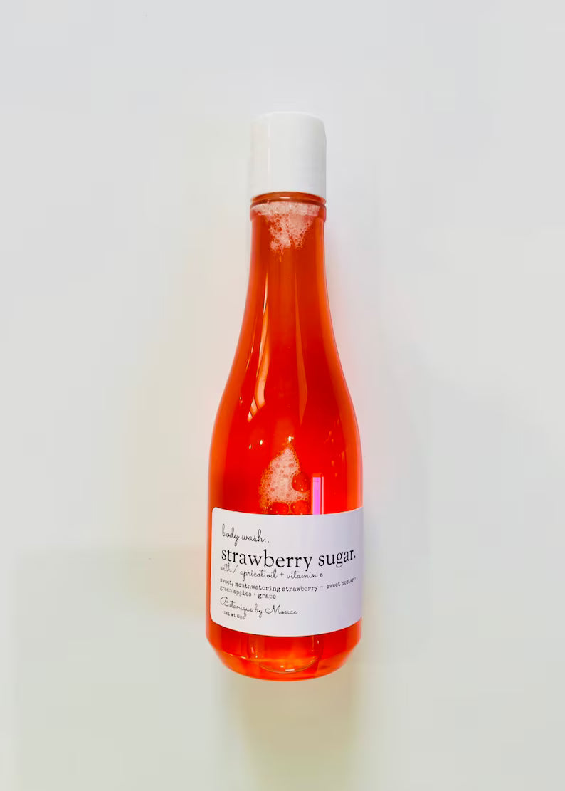 Strawberry Sugar Body Wash: Scented Bubbly Lather, 10 oz