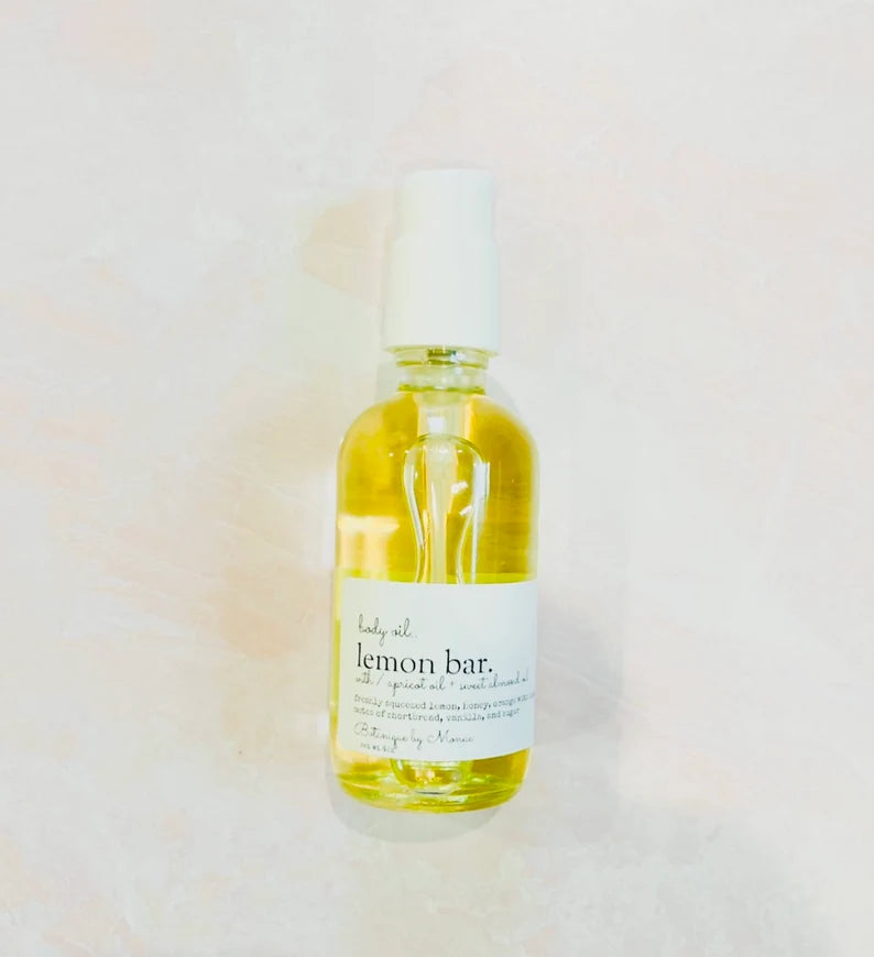 Lemon Bar Scented Body Oil: Handmade Dry Skin Moisturizer (4oz)