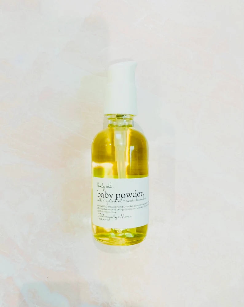 Baby Powder Scented Body Oil: Handmade Plant-Based Formula