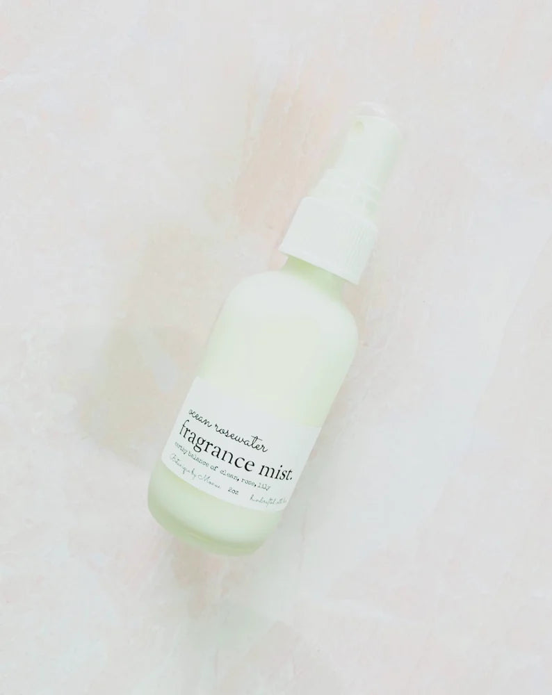 Ocean Rosewater Body Mist: Handmade Fragrance Spray (2oz)
