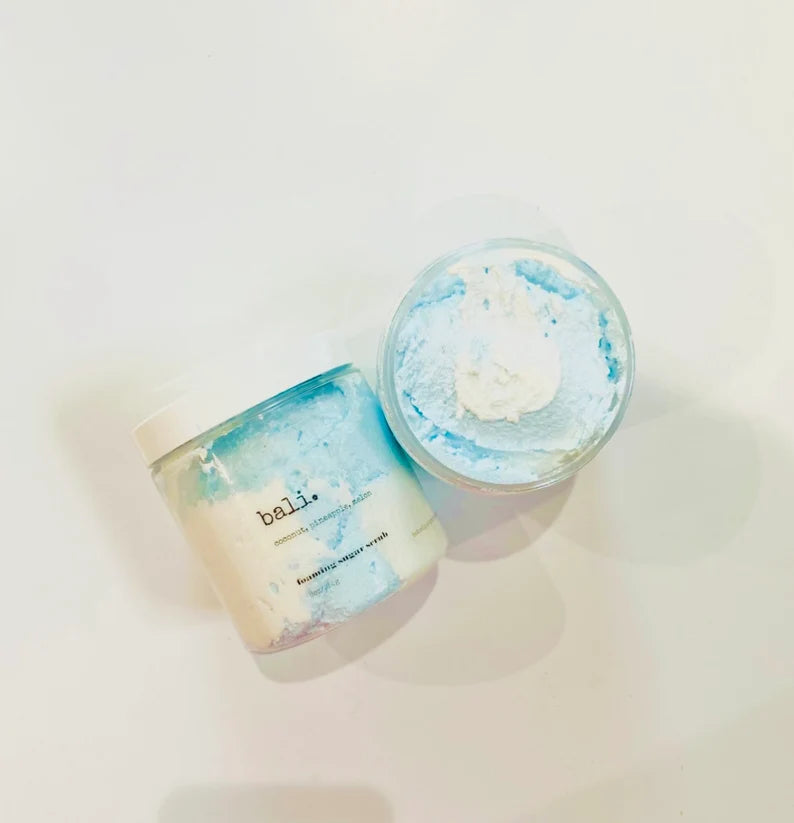 Bali Foaming Sugar Scrub: Coconut Pineapple Melon, 8oz