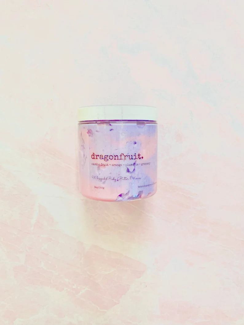 Dragonfruit Body Butter Cream: Thick Moisturizing Butter Mousse, 8oz