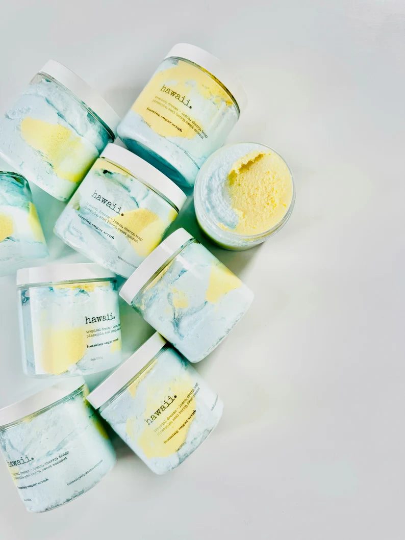 Hawaii Foaming Sugar Scrub, body scrubs, soap scrubs