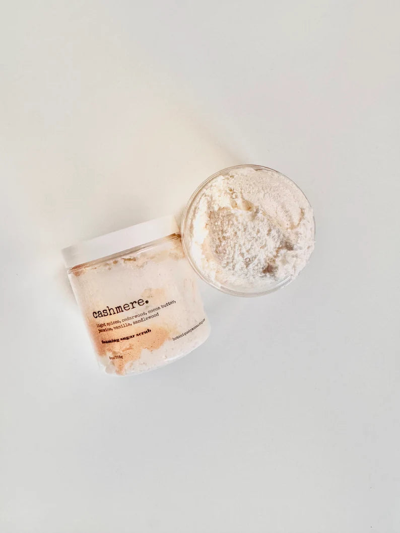 Cashmere Foaming Sugar Scrub, body scrubs, soap scrubs
