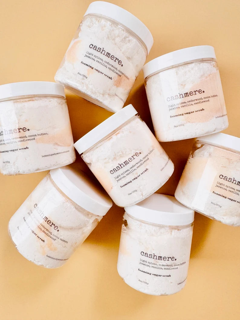 Cashmere Foaming Sugar Scrub, body scrubs, soap scrubs