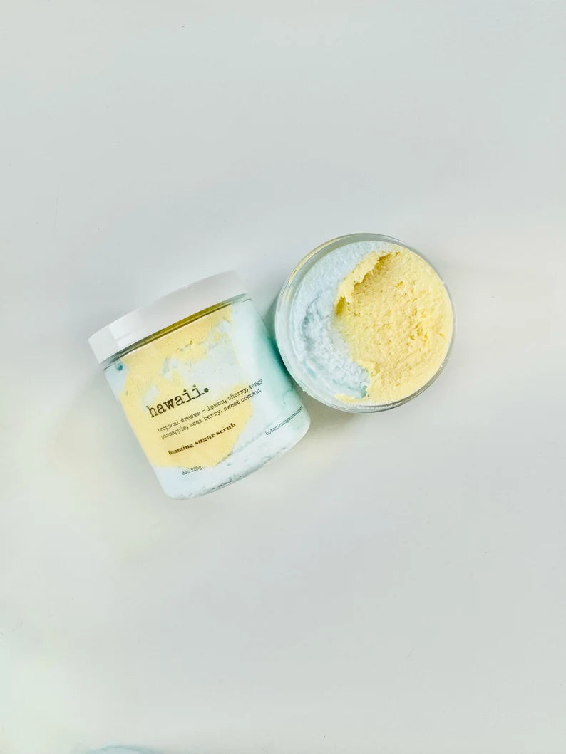 Hawaii Foaming Sugar Scrub, body scrubs, soap scrubs