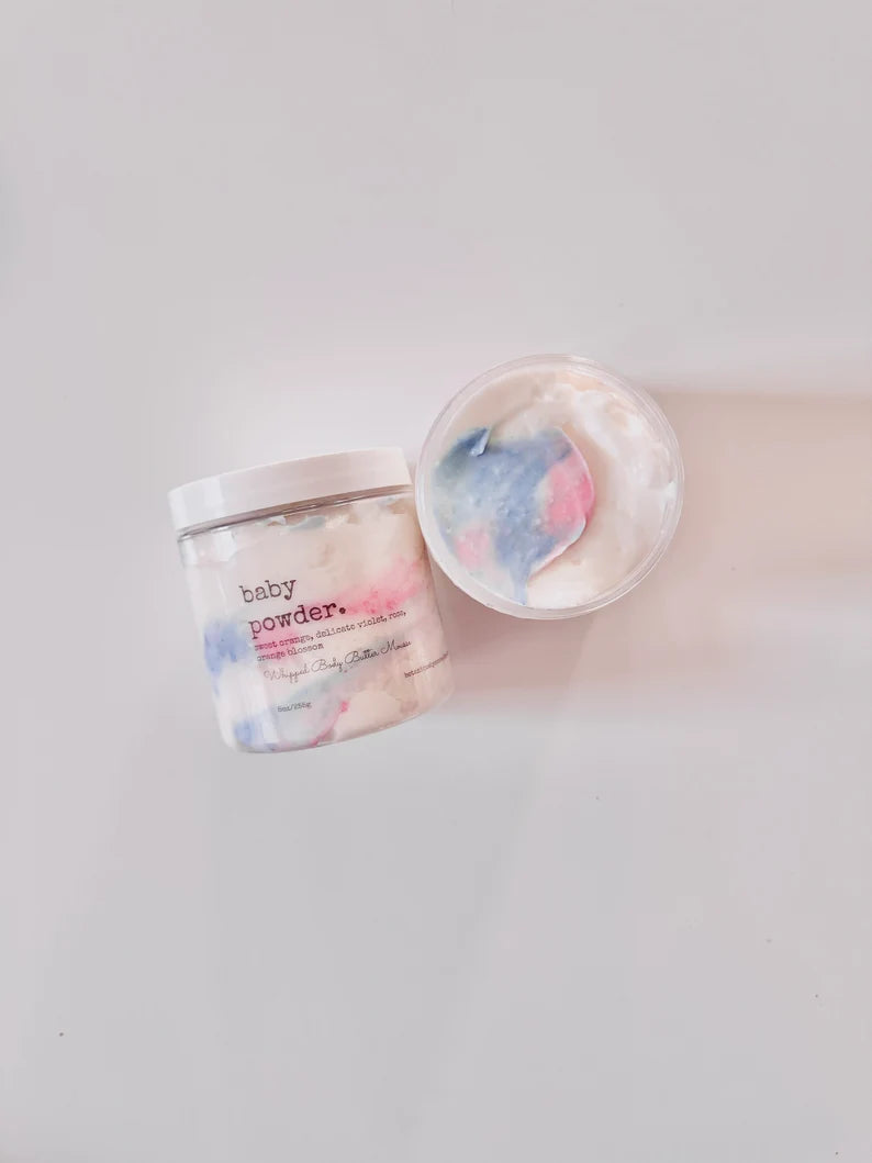 Baby Powder Whipped Body Butter Mousse, thick body cream