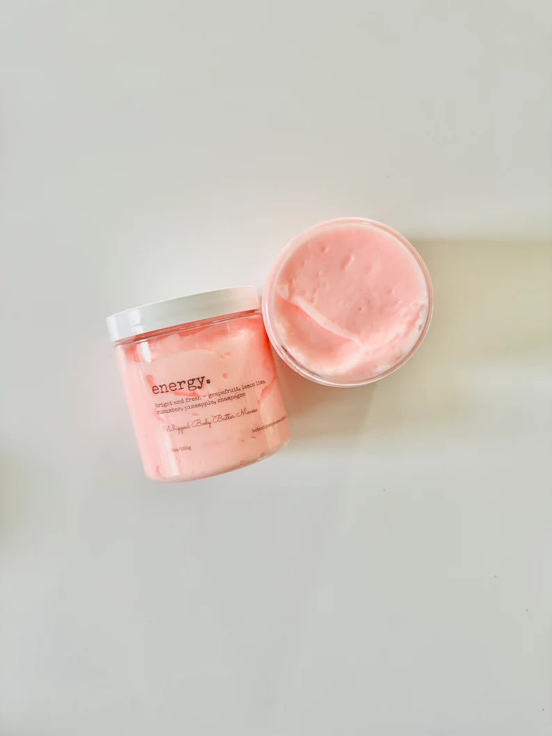 Energy Whipped Body Butter Mousse, thick body cream