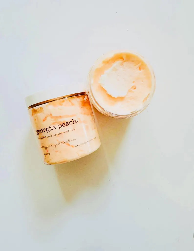 Georgia Peach Whipped Body Butter Mousse, thick body cream