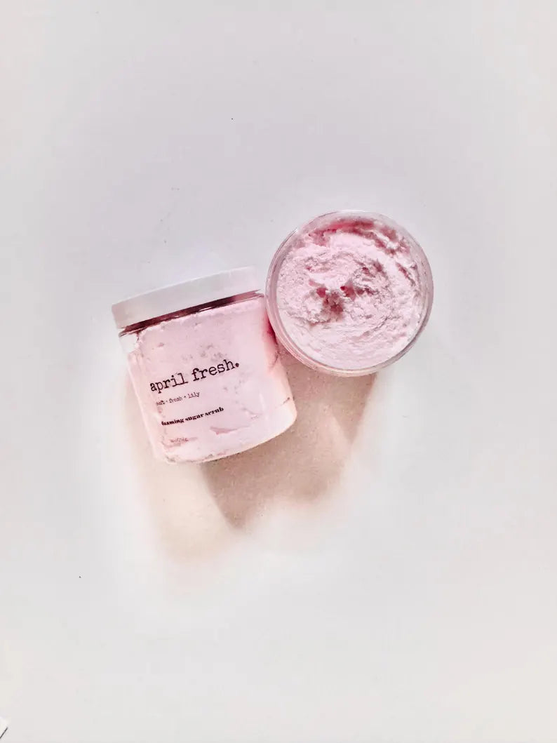 April Fresh Foaming Sugar Scrub: Gardenia Scent, 8oz