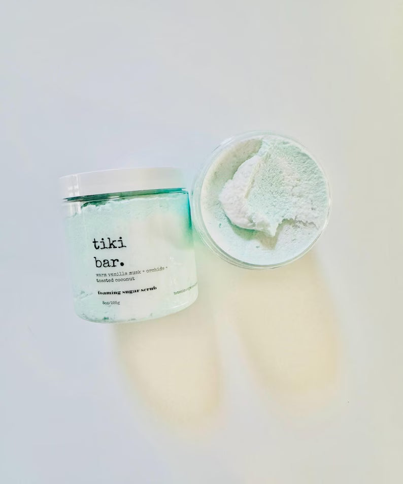 Tiki Bar Foaming Sugar Scrub: Shea Butter & Coconut Oil - 8oz