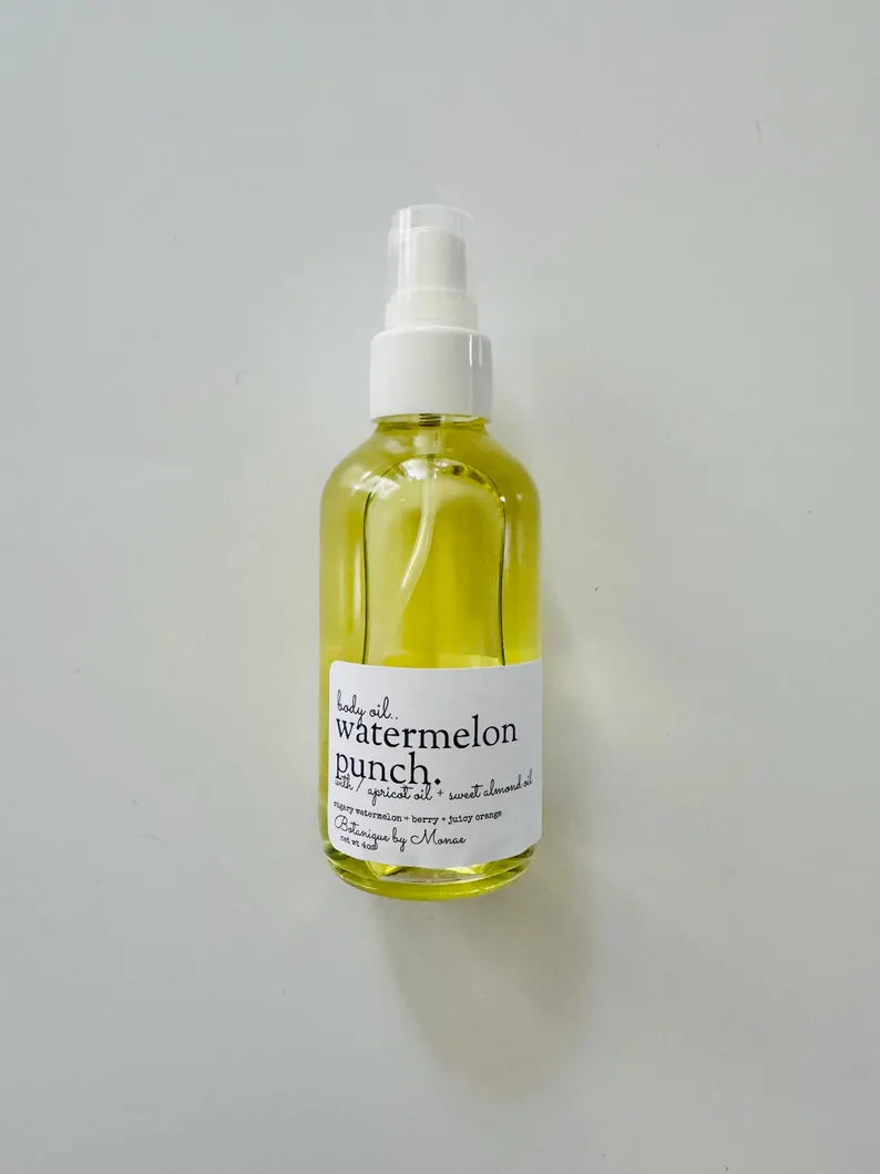 Watermelon Punch Scented Body Oil: Handmade Plant-Based Formula