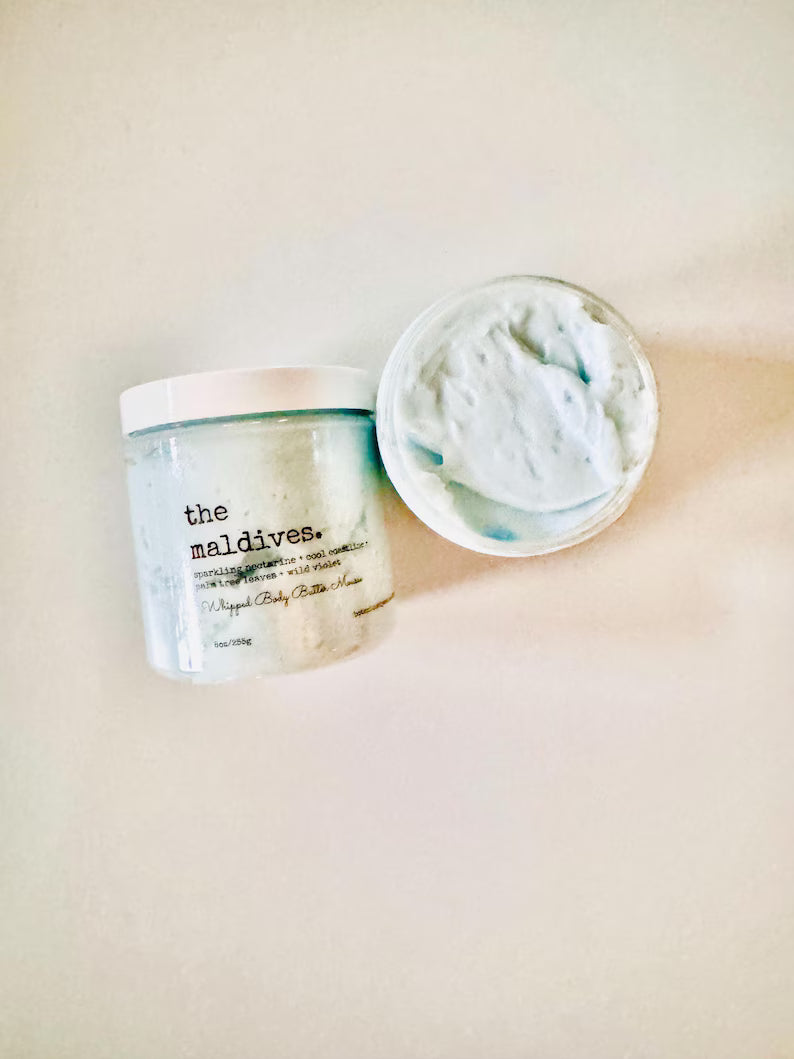 The Maldives Whipped Body Butter Mousse, thick body cream